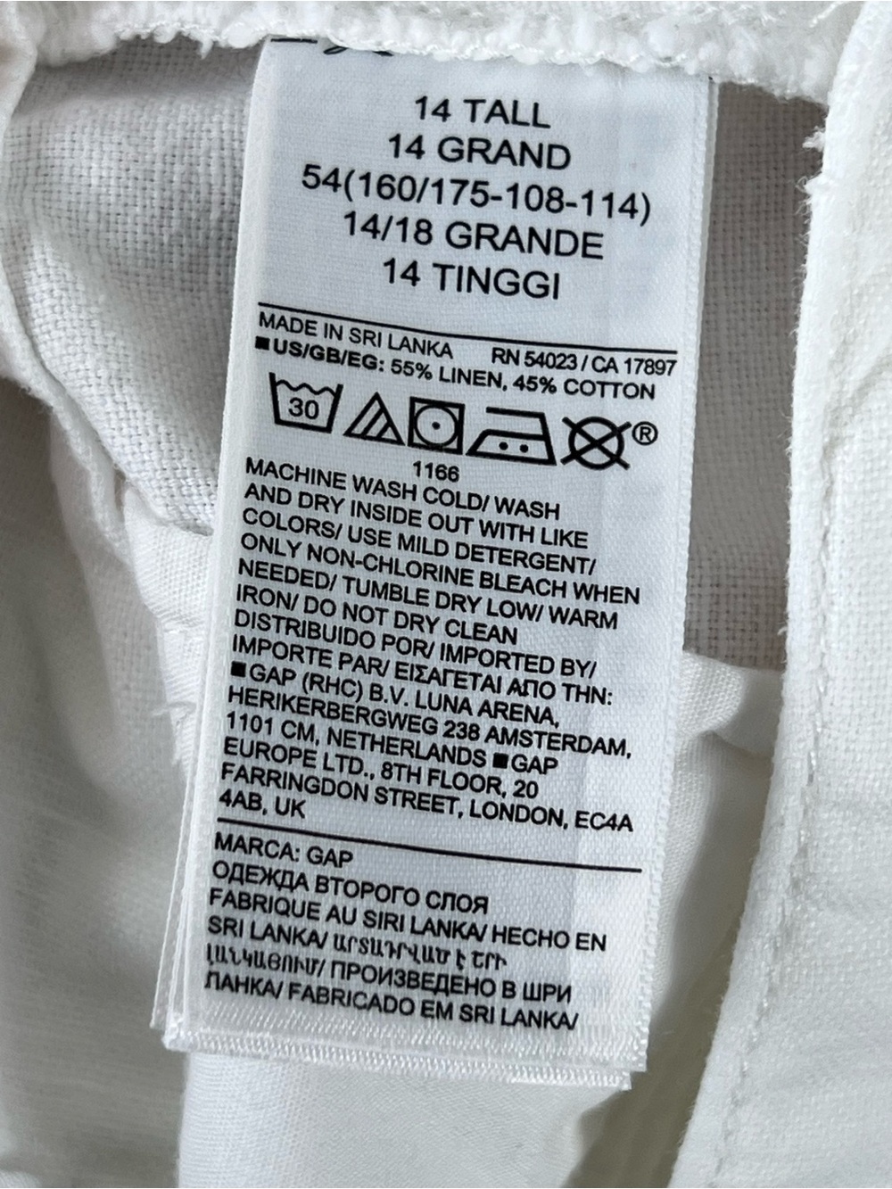 Gap White Linen Cotton Blend Pleated Trouser Wide Leg High Rise Pant SZ 14 Long - Picture 11 of 15